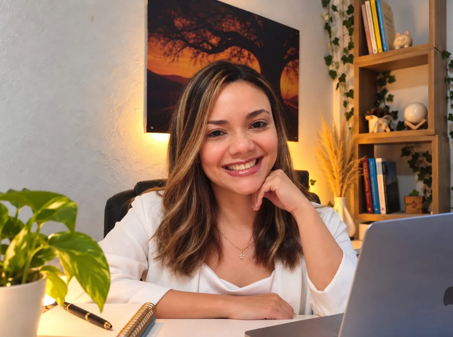 Psicóloga Janiele Alves em seu espaço de atendimento